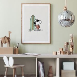 Snoopy Surfboard Poster